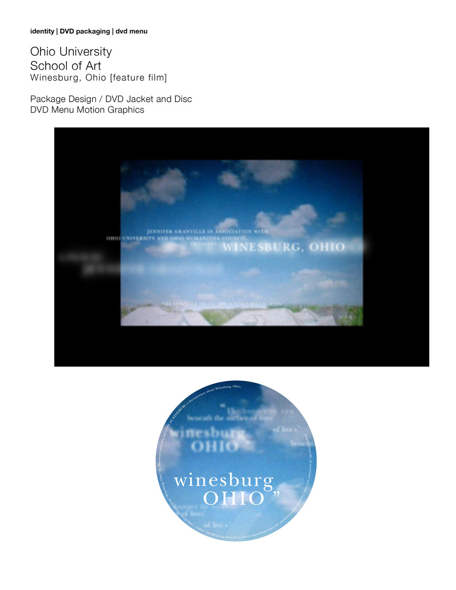 Winesburg, Ohio / Feature Film / Title Graphics / DVD jacket + disc design / menu design / typography in motion
